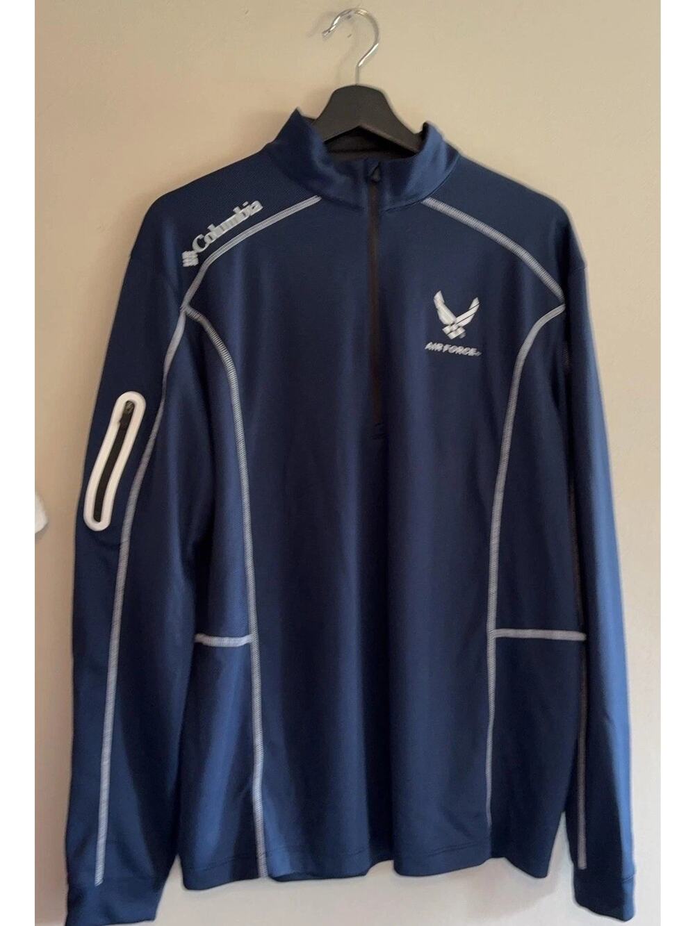 Columbia Golf Omni-Wick 1/4 Zip Shirt Mens Medium Blue Air Force Pullover
